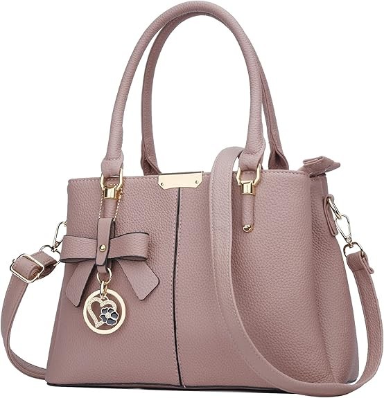 Women's Zipper Compartment Wallets and Tote Bags Top Handle Crossbody Bags Shoulder Bags Women's Bags Color: A-pink