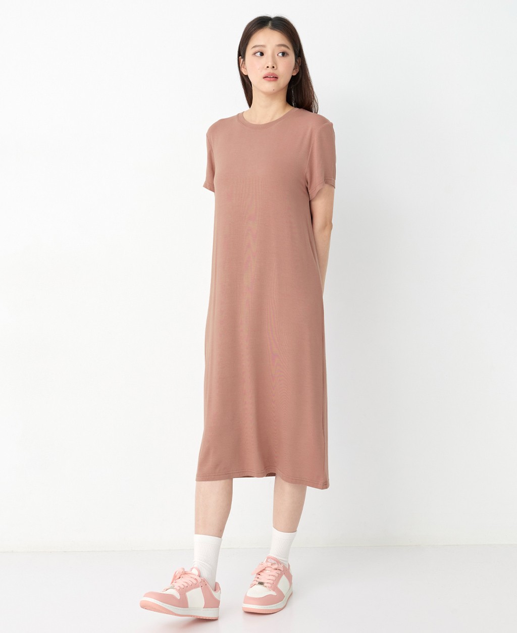 Women's round neck straight dress