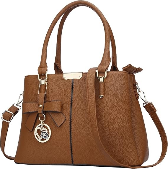 Women's Zipper Compartment Wallets and Tote Bags Top Handle Crossbody Bags Shoulder Bags Women's Bags Color: A-brown