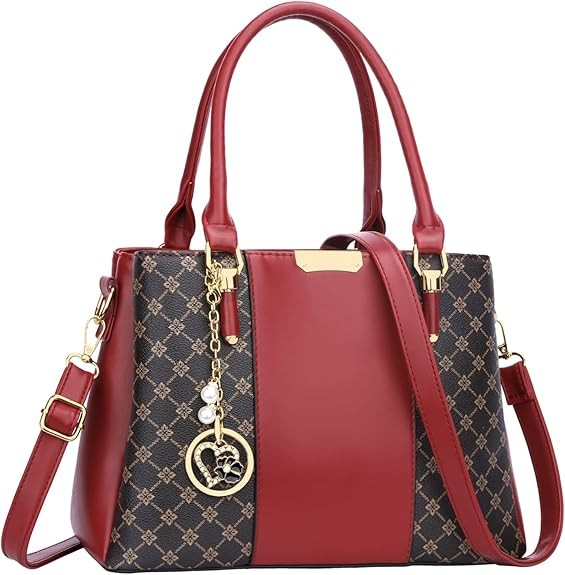 Women's Zipper Compartment Wallets & Totes Top Handle Crossbody Bags Shoulder Bags Women's Bags  Color: C-red Flower Pattern