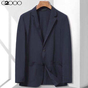 G2000 suit jacket men's spring new fashion casual single western trend all-match plaid top suit navy blue M170