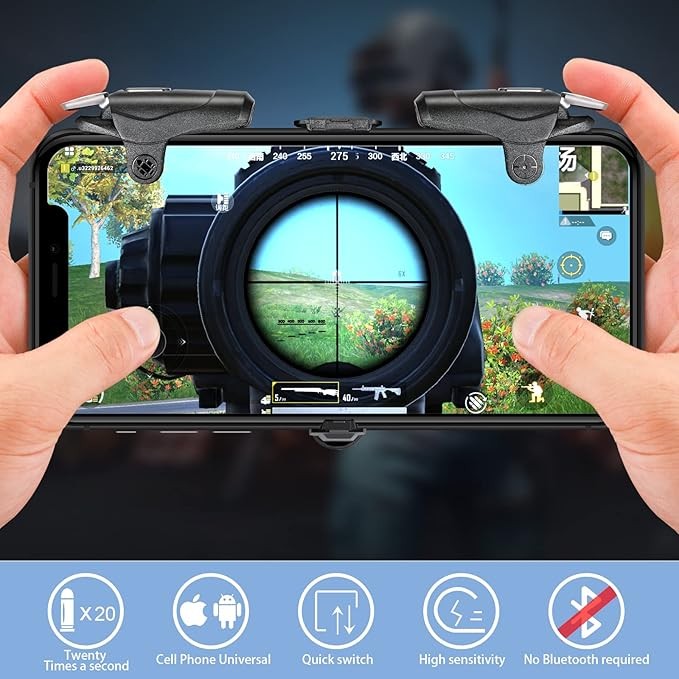 YSSHUI PUBG Mobile Controller, 16 Shots per Second Auto High Frequency Click Mobile Gaming Controllers for PUBG/Fortnite/Rules of Survival Gaming Grip and Gaming Joysticks for Android iOS Phone