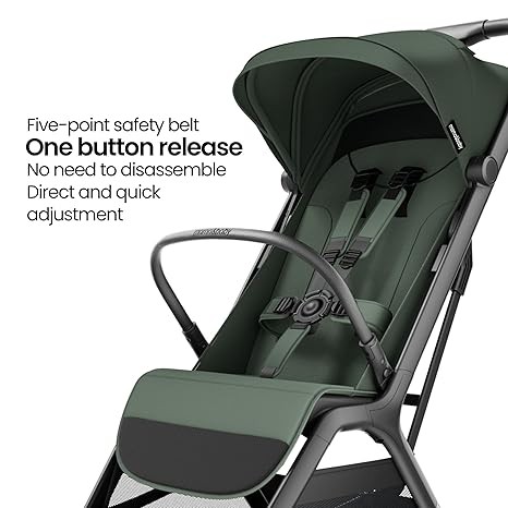 MAMA & BABY Packa Travel Stroller with One-Hand Automatic Folding, Ultra-Compact & Lie-Flat Mode, Lightweight Baby Stroller with Large UPF 50+ Canopy, Backrest Mesh Ventilation Panel