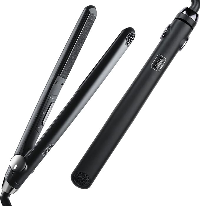 TYMO Flat Iron Hair Straightener and Curler 2 in 1 with 10s Fast Heating, 1 Inch Professional Titanium Straightening Curling Iron with 32 Adjustable Temp and Automatic Shut Off