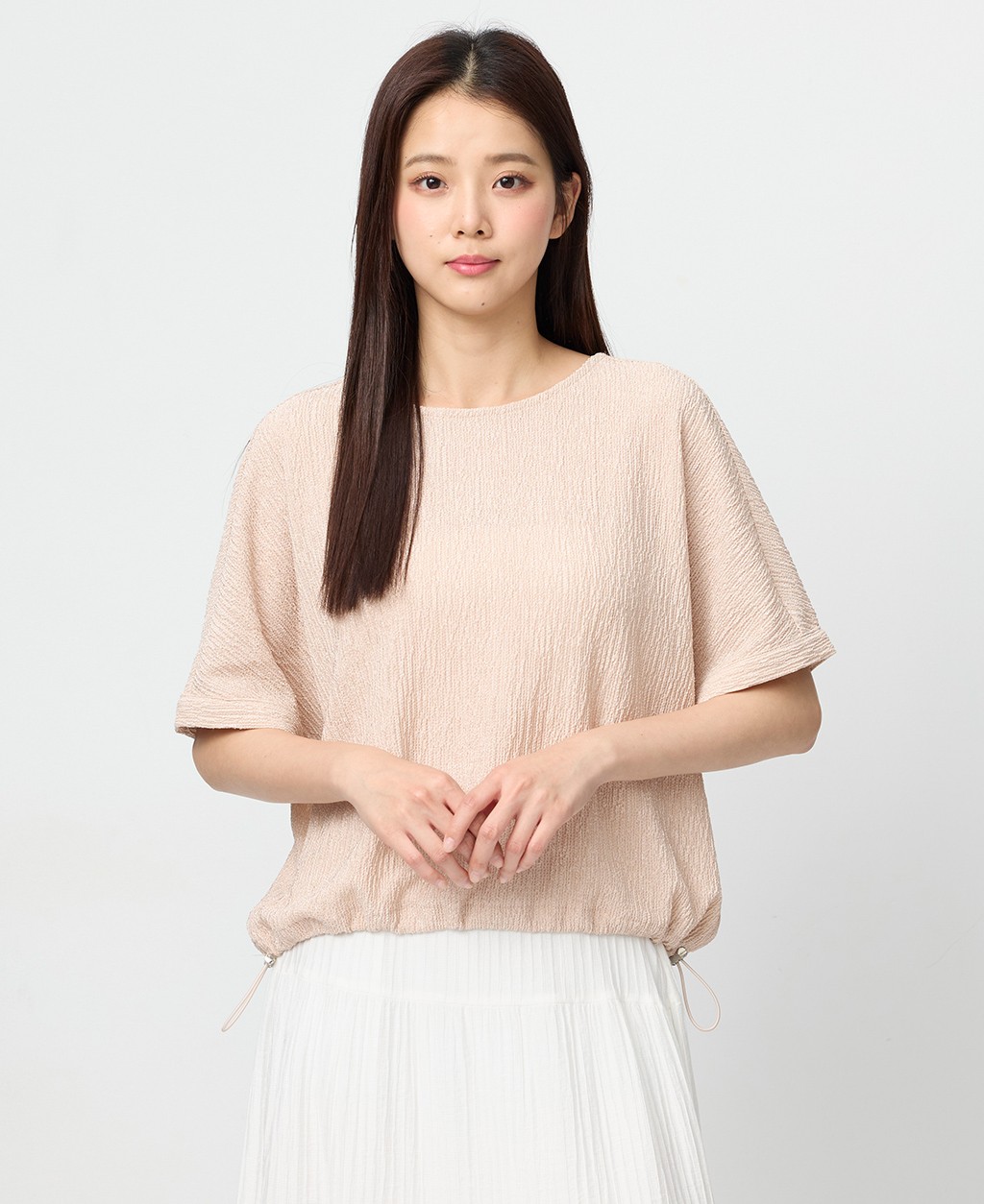 Raglan hem drawstring top