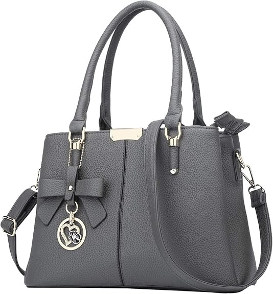 Women's Zipper Compartment Wallets and Tote Bags Top Handle Crossbody Bags Shoulder Bags Women's Bags Color: A-grey
