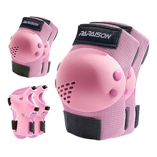 PAPAISON Kids/Youth Knee Pad, Elbow Pads & Wrist Guards for Inline Skating Bike Cycling Skateboard Scooter, 3 in 1 Protective Gear Set for Girls Boys Adult