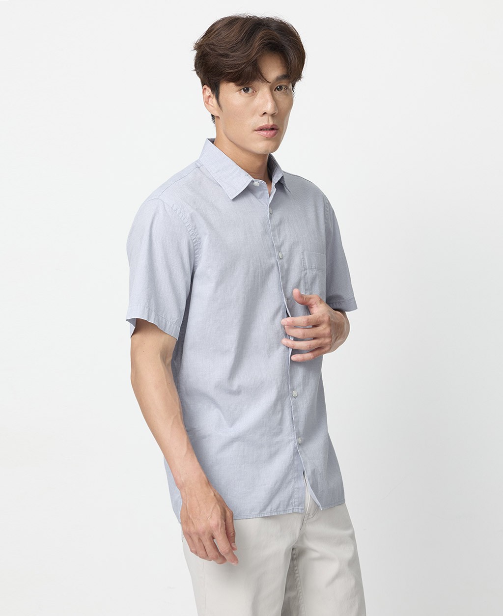 Regular Collar Single Pocket Shirt