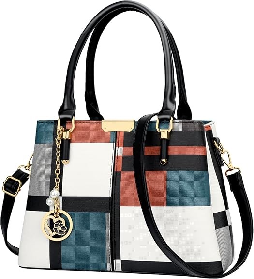 Women's Zipper Compartment Wallets & Totes Top Handle Crossbody Bags Shoulder Bags Women's Bags Color: B-stripe Pattern